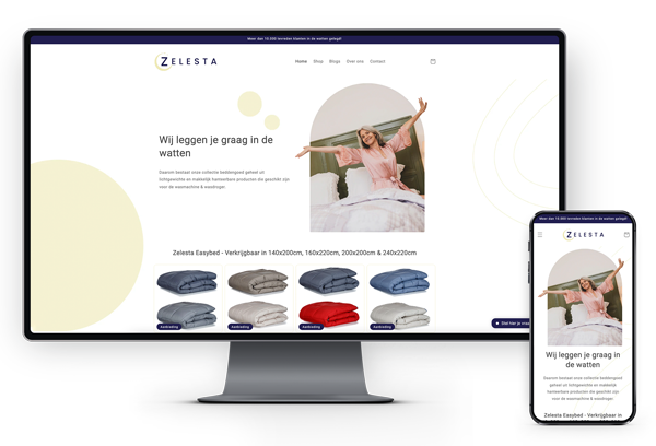 Zelesta Shopify webshop